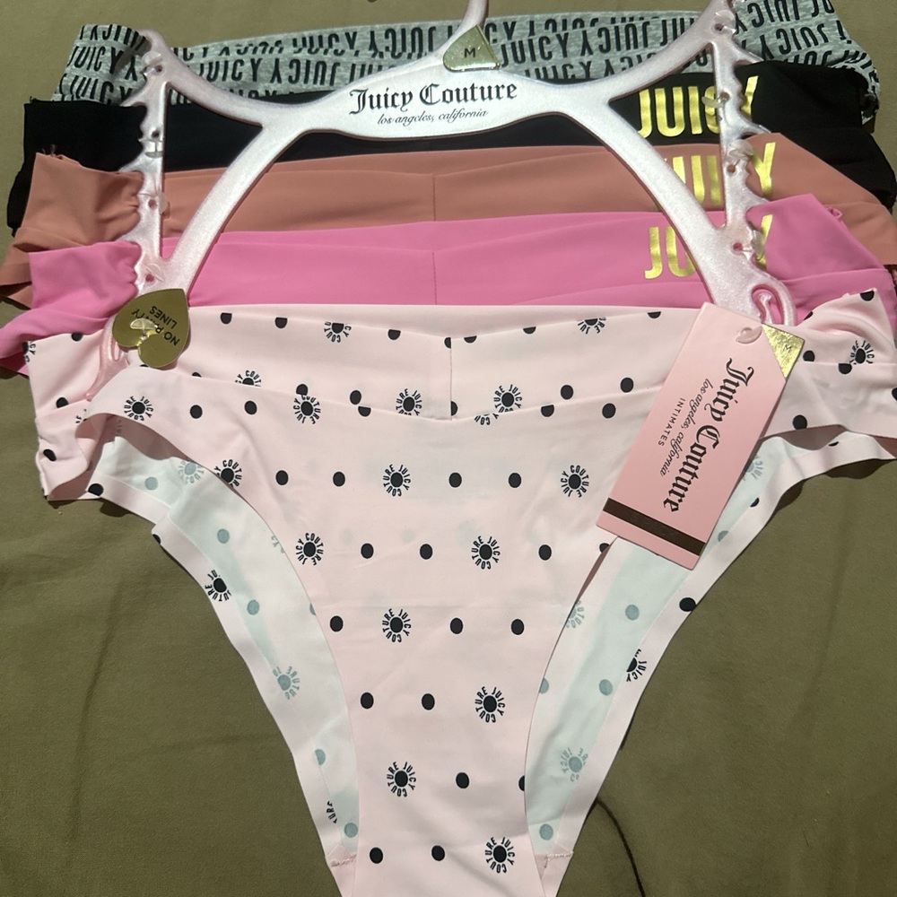 Juicy Couture Girls' Pink Floral & Polka Dot Bikini Bottoms - 5-Pack